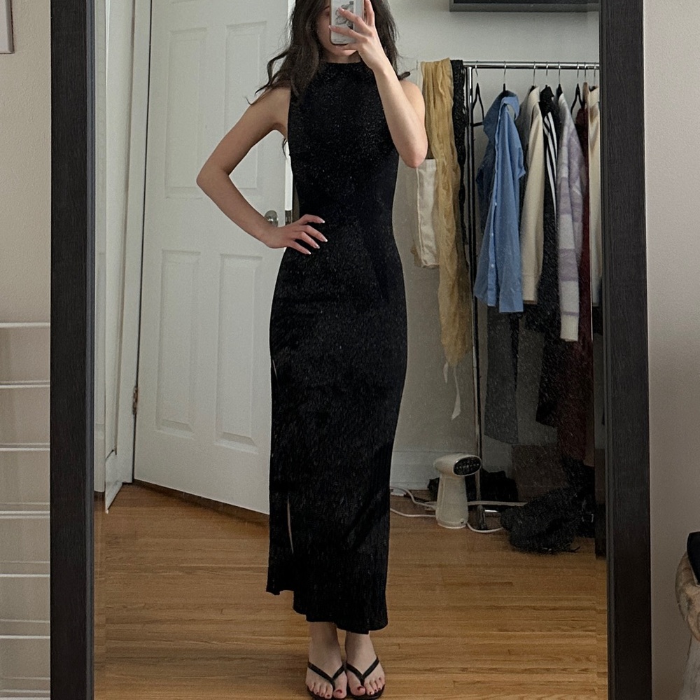 Wilfred Black Dress with Slit